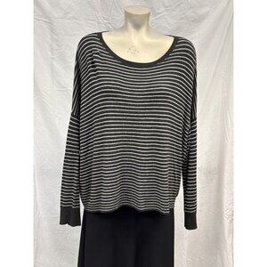 Eileen Fisher‎ Womens Striped Stretchy Knit Pullover Sweater Size XL Long Sleeve